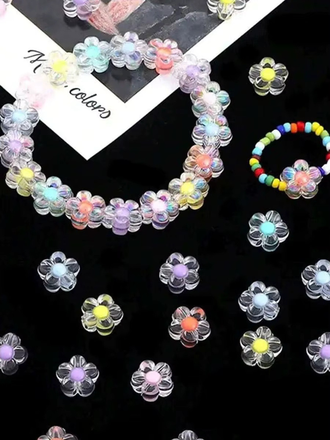 QYWCTZ Blumen-Acrylperlen, Matt, Farbmix, 12 mm - Bild 5