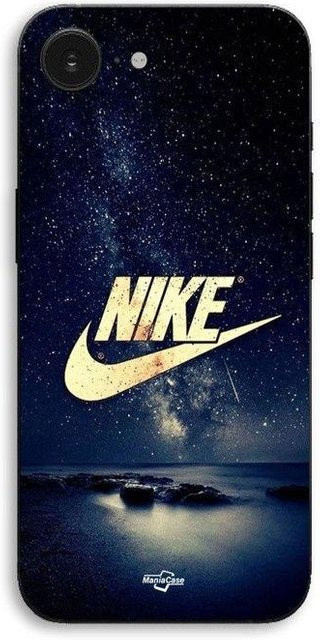 MANIACASE iPhone 17e Hülle mit Nike Logo in Sternenklare Nacht Schwarz und Gold - Bild 1