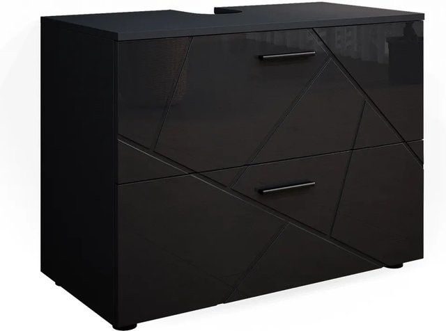 Vicco Waschtischunterschrank Irma Anthrazit Hochglanz Breite: 80 cm - Bild 2