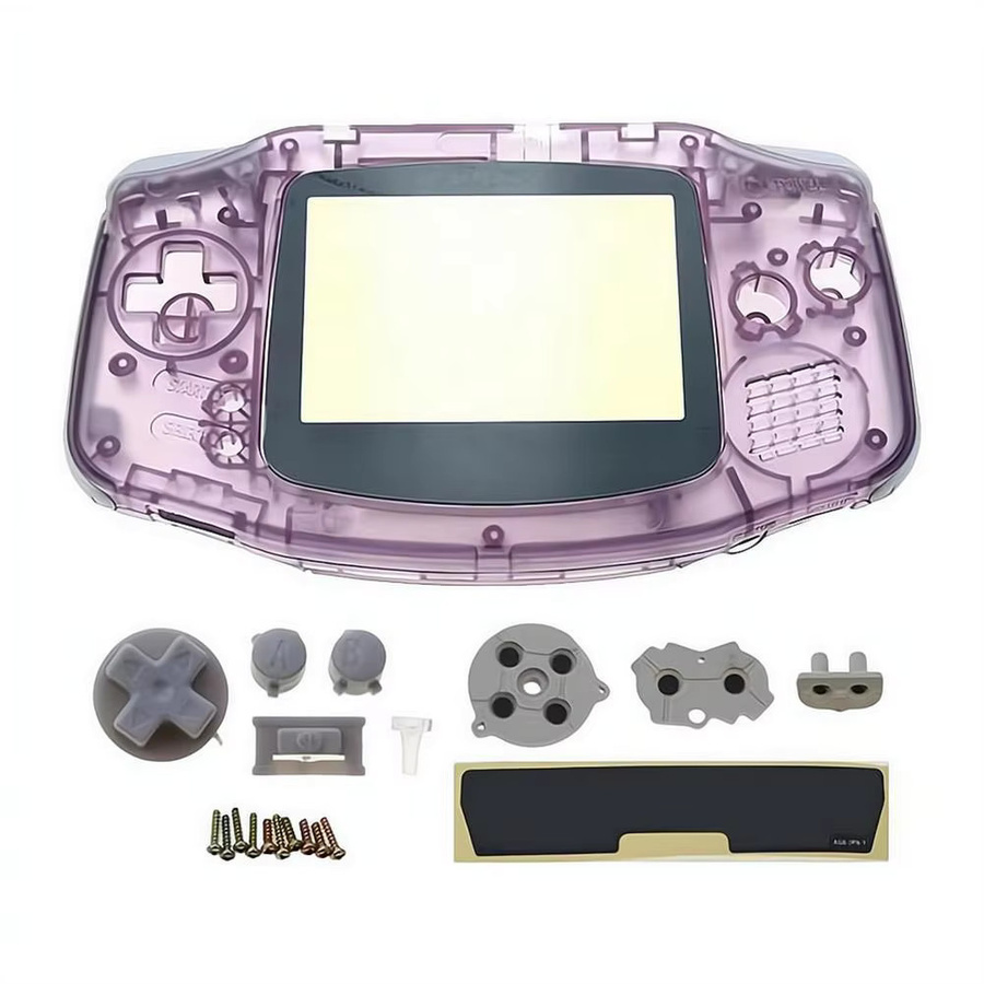 Nintendo Game Boy GBA Ersatzgehäuse-Kit mit Tasten in transparentem Weiß im Retro-Design - Bild 5