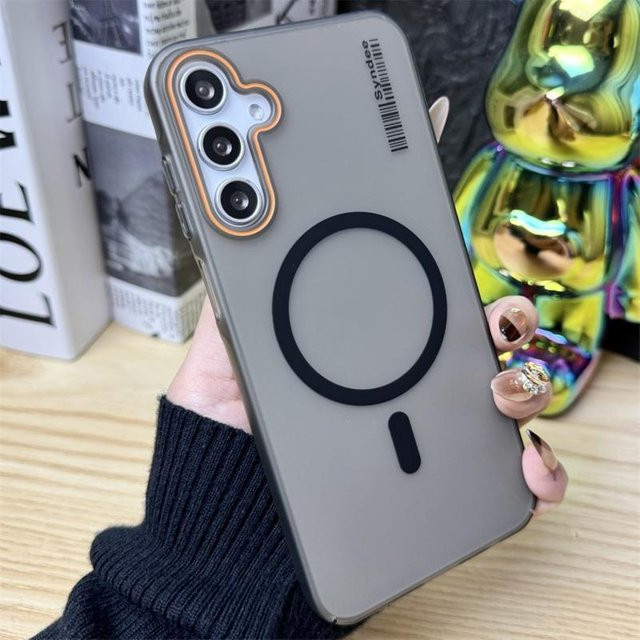 Zweifarbige matte MagSafe Handyhülle aus Hart-PC für Samsung Galaxy A56 A36 A16 A55 A35 A15 A54 A34 A14 5G in Grau/Multicolor - Bild 1