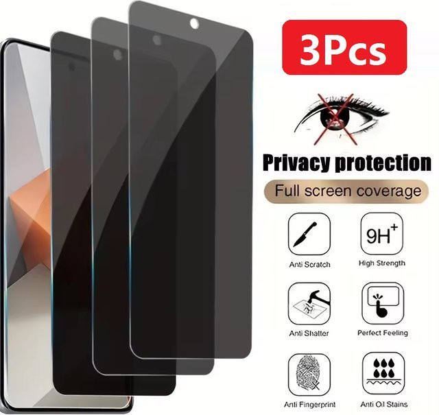 3er-Pack Privatsphäre-Displayschutzglas für Samsung Galaxy M13 M14 M15 M16 M01 Core M02 M02S M04 M05 M10 M10S M11 M12 M20 M22 4G 5G in Transparent - Bild 1