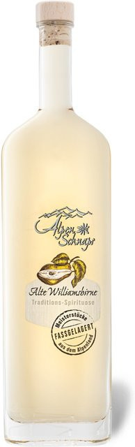 Alpenschnaps Alte Williamsbirne, Obst- & Kräuterbrand, Sherryfass, 0,5 l - Bild 1