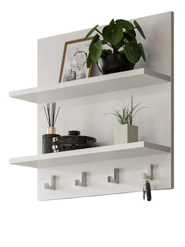 Inn.Furn Wandregal SystemX mit Haken in Weiß, B/H: 52 x 52 cm - Bild 4
