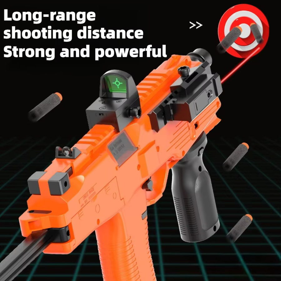 CTMA MP9 Maschinenpistole, elektrische automatische Spielzeugpistole, mit Infrarot-Softbullets, orange - Bild 2