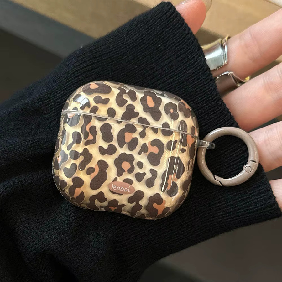 Meetsweet AirPods Pro Hülle mit Leopardenmuster und Tiger Spots, Softcover für AirPods Pro 1, 2 und 3 sowie AirPods 1, 2, 3 und 4, transparent multicolor - Bild 3
