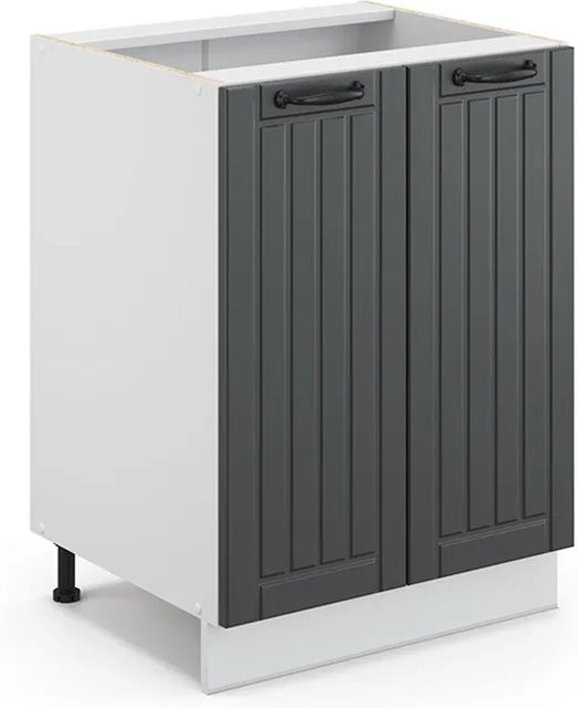 Vicco Küchenunterschrank Fame-Line Landhaus Anthrazit/Weiß B: 60 cm, H: 82 cm, T: 51,6 cm - Bild 1