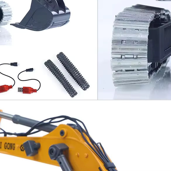 Wheelfun RC Bagger, 1:50, ferngesteuert, mit Metallschaufel, Licht und Sound - Bild 6