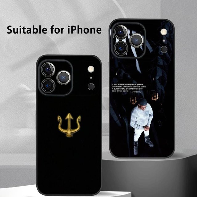 W-Werenoi Singer Logo Handyhülle für iPhone 11 bis 17 Pro Max Plus Mini in Schwarz Frosted Soft Shell - Bild 1