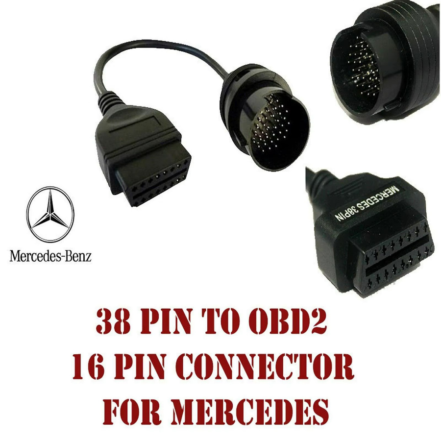 OBD1 auf OBD2 Diagnose-Adapter 38Pin zu 16Pin für Mercedes W124 W140 W202 W210 in Schwarz - Bild 3