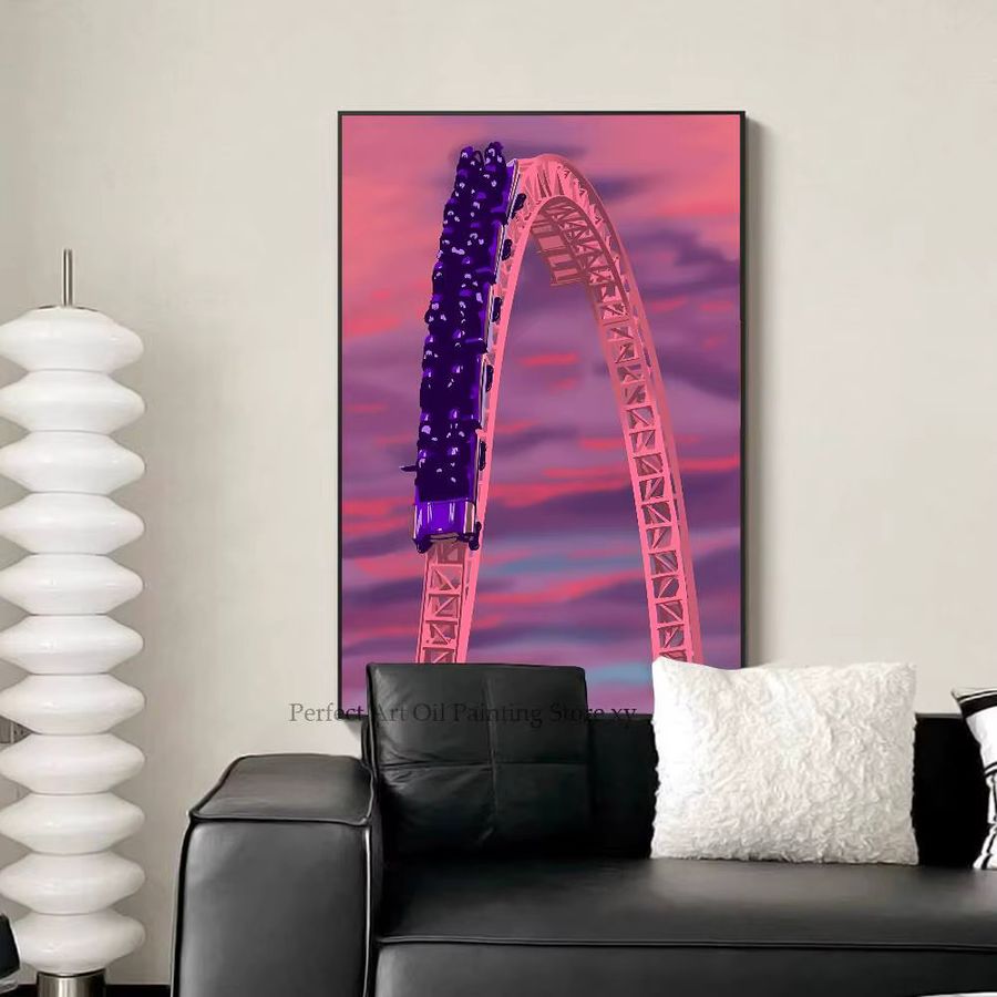 Modernes Achterbahn Poster aus Papier für dein Wohnzimmer oder Restaurant als Wandkunst - Bild 5