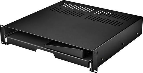 Renkforce RF-3429156 Netzwerkschrank-Schublade 19 Zoll, 2 HE, ausziehbar, Schwarz, geeignet für Schranktiefen ab 500 mm - Bild 1