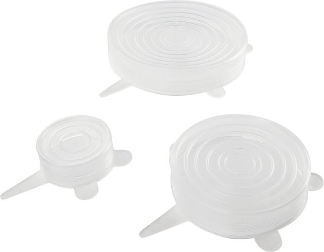 Fackelmann Frischhaltedeckel 3-teilig aus Silikon, transparent, luftdicht und auslaufsicher - Bild 1