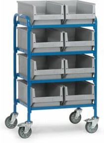 Fetra Beistellwagen 32931 in Blau mit Kästen und TPE-Reifen, Tragkraft 250 kg - Bild 1