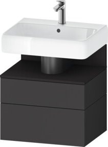 Duravit Waschtischunterschrank Qatego in Grau Matt mit 1 Tür und 1 Auszug, B/T/H: 59 x 47 x 59 cm - Bild 1