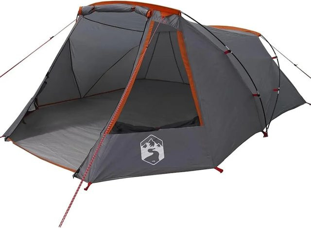 vidaXL Tunnelzelt mit Dach in Grau und Orange, B/T/H: 328 x 228 x 115 cm - Bild 1
