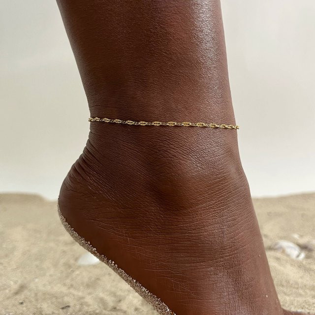 Myfresty Fußkettchen Edelstahl, Gold, Damen, Minimalistisch - Bild 1
