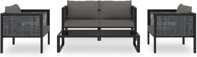 vidaXL 5-tlg Garten-Lounge-Set aus Poly Rattan und Aluminium mit Auflagen in Anthrazit - Bild 1