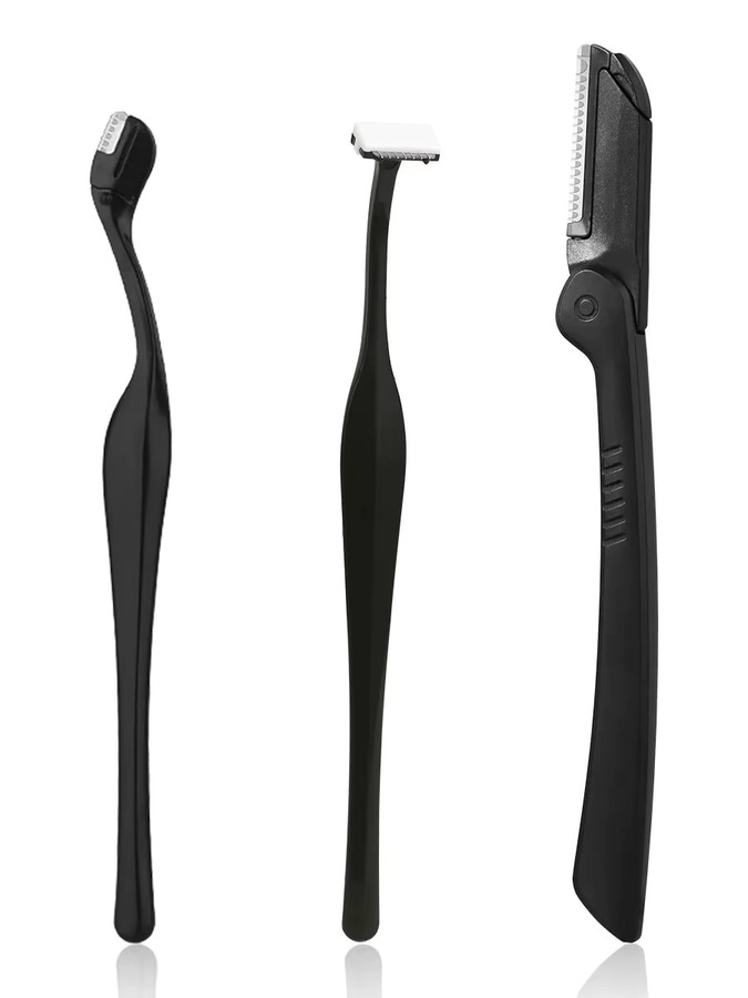 Augenbrauentrimmer-Set, 3-teilig, Gesichtshaarsierer mit Schutzabdeckung, Unisex - Bild 3
