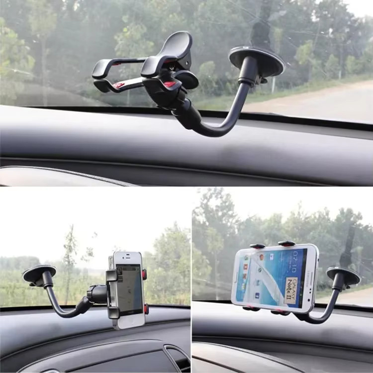 360 Grad drehbarer Auto Handyhalter für die Windschutzscheibe mit Saugnapf in Schwarz für iPhone Samsung und Xiaomi - Bild 3