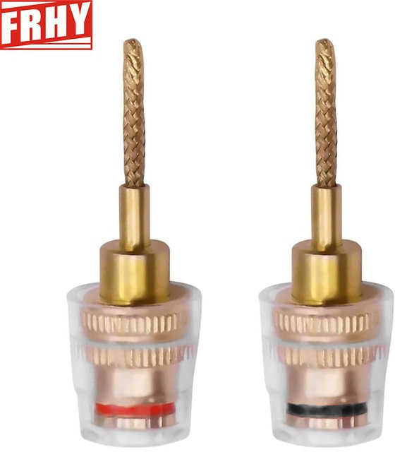 FRHY 2er Set vergoldete Bananenstecker-Testsondenadapter von 4 mm auf 2 mm für Multimeter und HiFi-Audio in Gold - Bild 1