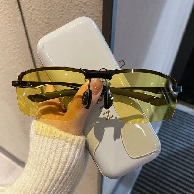 VABBON Sonnenbrille, randlos, Metall, gelb, Herren, polarisiert - Bild 1