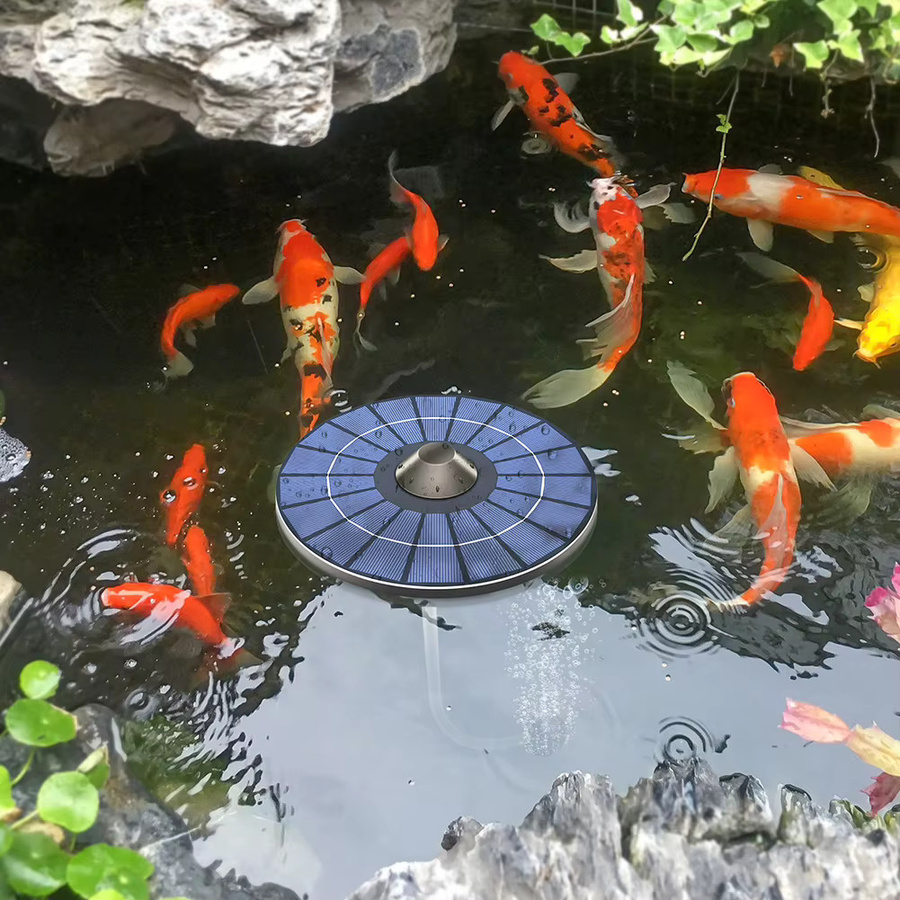 APWIKOGER Solarbetriebener schwimmender Teichbelüfter mit Luftschlauch und Blasenstein sowie automatischer Abschaltung für die Vogeltränke - Bild 3