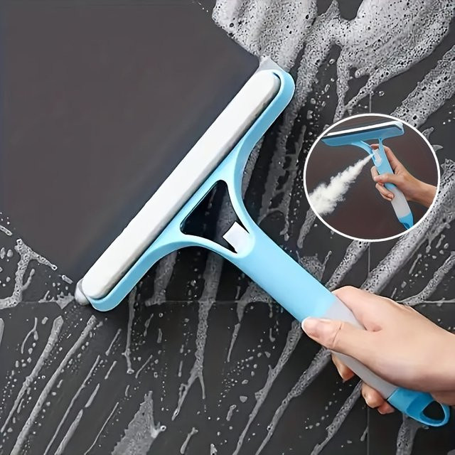 Kitchya Multifunktions Glasreiniger mit Sprühfunktion und Gummischaber in Blau - Bild 1