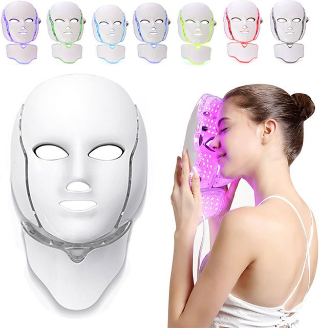 OPSLEA LED-Gesichtsmaske, 7 Farben, Unisex, für unreine Haut/Akne - Bild 1