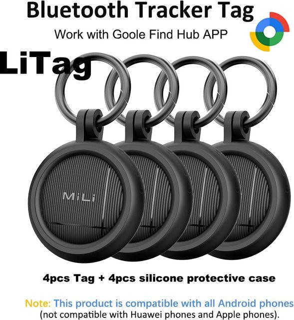 leapii Bluetooth Schlüssel-Tracker für Android, kompatibel mit Google Find My Device, Farbe: Schwarz - Bild 1