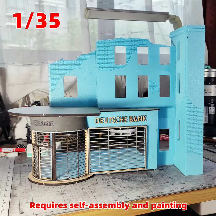 Cor Ruinen einer Deutschen Bank, Architektonisches Miniaturgebäude-Bausatz, Modellbausatz, 1/35 - Bild 3