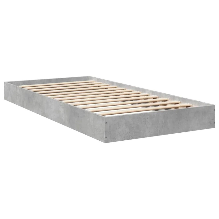 vidaXL Bettgestell modern in Betongrau aus Holzwerkstoff B/T/H: 75 x 190 x 17 cm - Bild 2