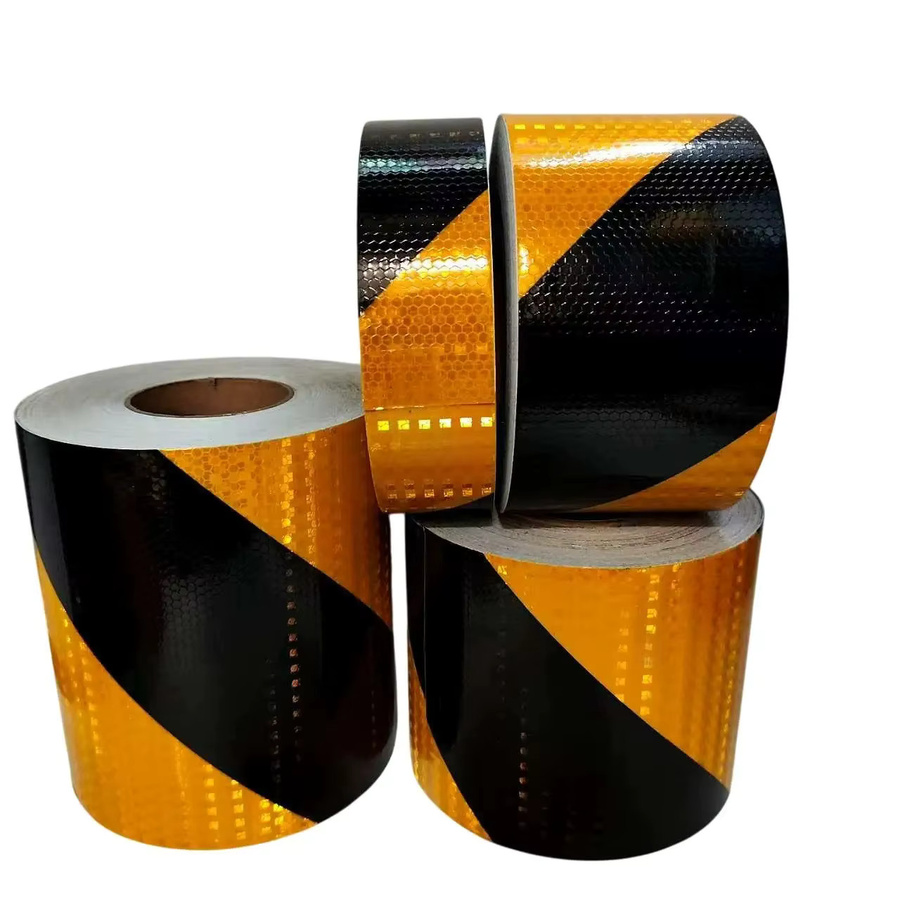 Satop Cinta Reflektierendes Klebeband Gelb-Schwarz mit Twill-Muster, wasserdichter Sicherheitswarn-Reflektoraufkleber, Breite: 5 cm, 10 cm, 15 cm oder 20 cm, Länge: 5 m - Bild 5