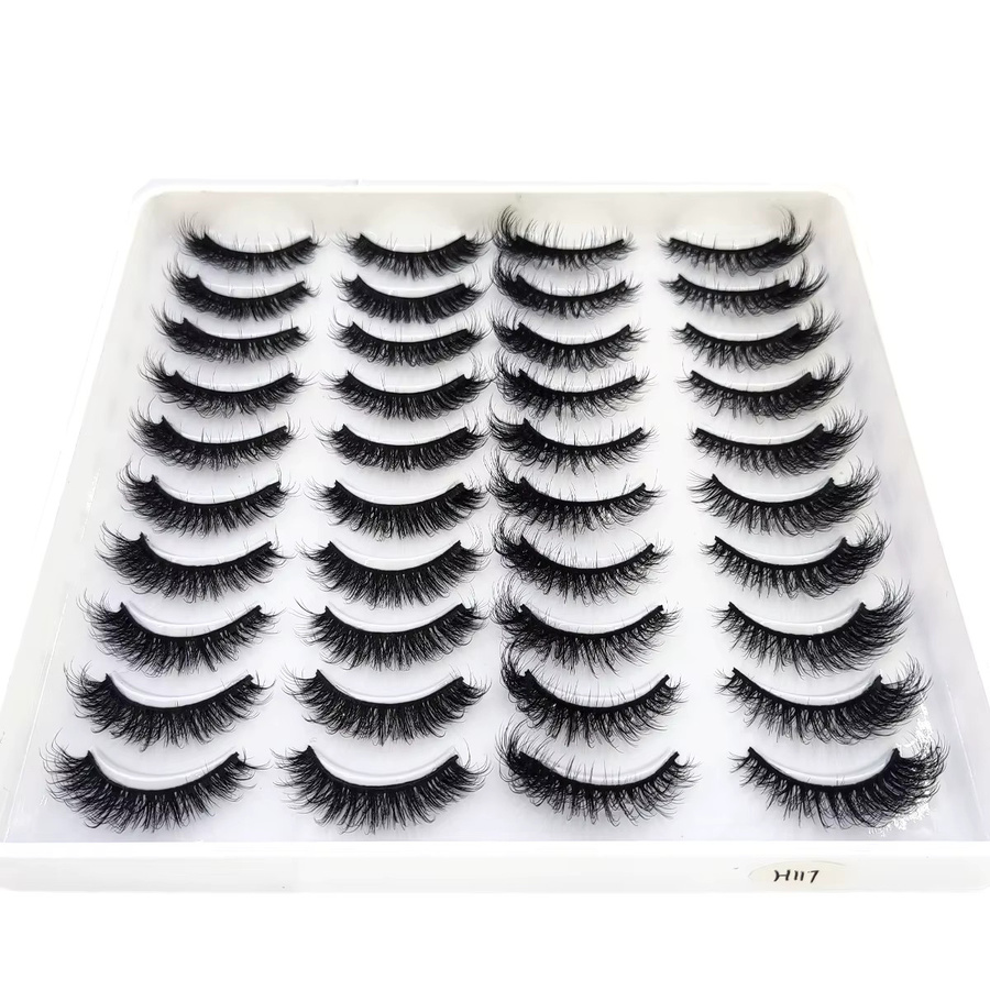 AMSDCN Künstliche Wimpern, 20 Paar, Black, Unisex - Bild 4