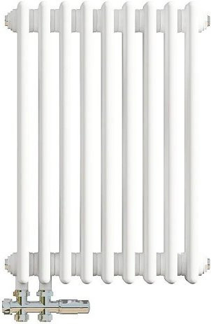 AICA Traditioneller 3 Spalten Heizkörper im Gusseisenstil, Weiß, B: 60 cm, H: 42,5 cm - Bild 1