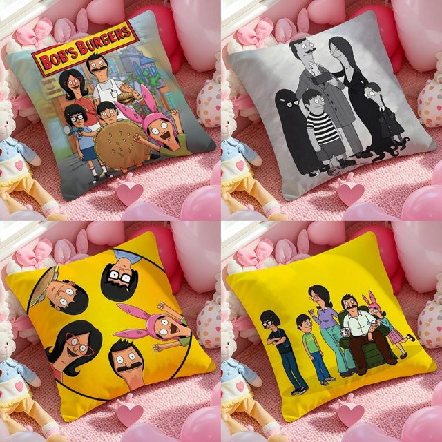 Bobs Burgers Kissenbezug mit buntem Muster für dein Wohnzimmer und Schlafzimmer, Multicolor - Bild 1