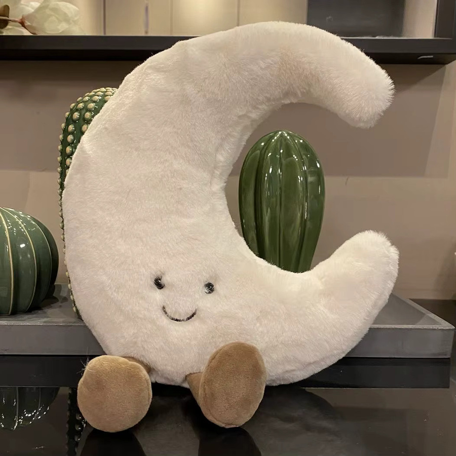 GDzaccly Plüschtier, weißer Mond, gelbe Sonne, Plüsch / Textil - Bild 2