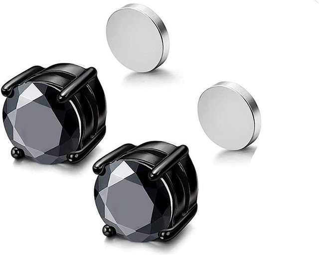 ZAKOL Ohrstecker, Edelstahl, Zirkonia, Schwarz, Unisex - Bild 1
