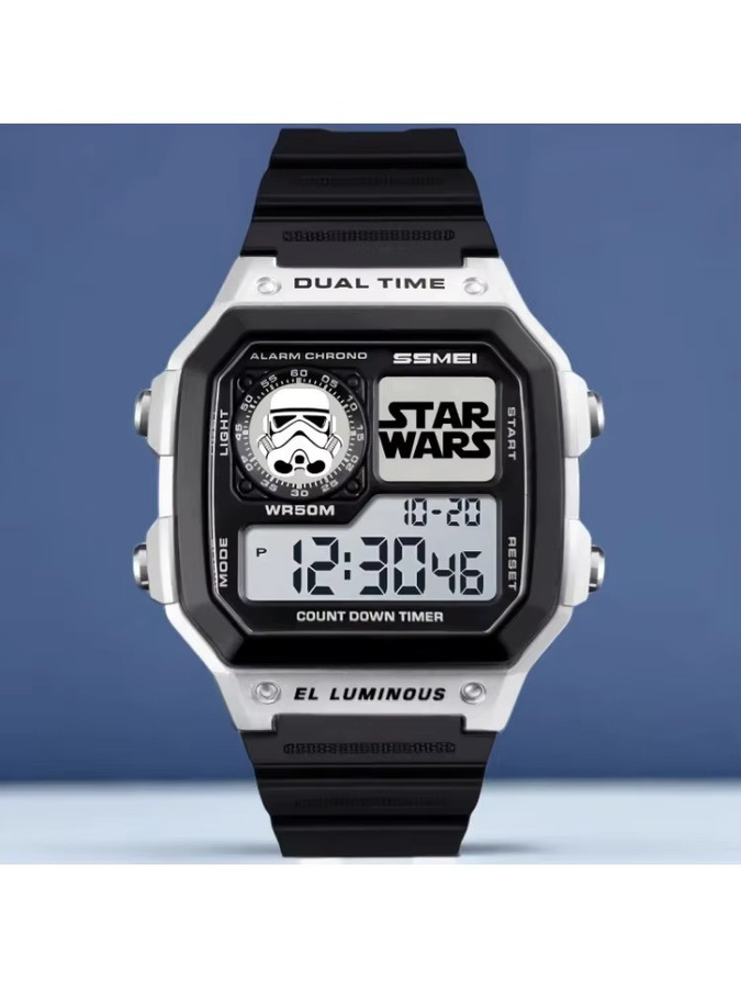 Star Wars Chrono-Armbanduhr, Digitaluhr, Schwarz, Silikon, Herren - Bild 6