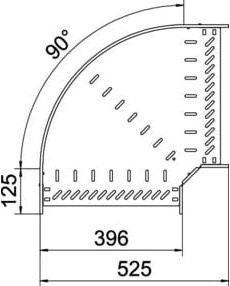 OBO Bettermann Bogen 90 Grad RB 140 FS bandverzinkt B/H: 11,0 x 40,0 cm - Bild 1