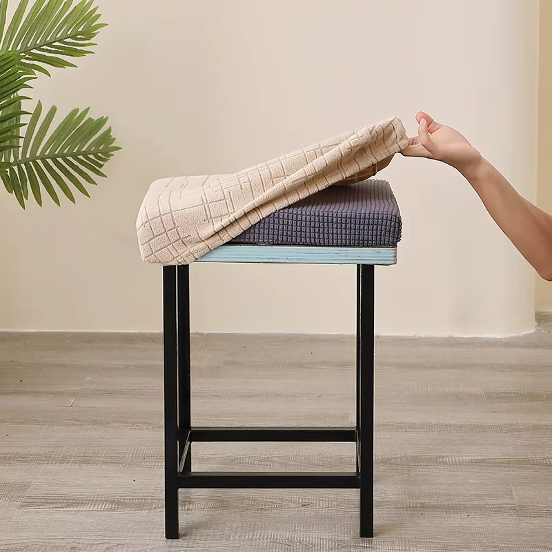 WANERQU Barhocker Abdeckungen in Beige, elastische und waschbare Sitzbezüge für Erwachsene - Bild 3