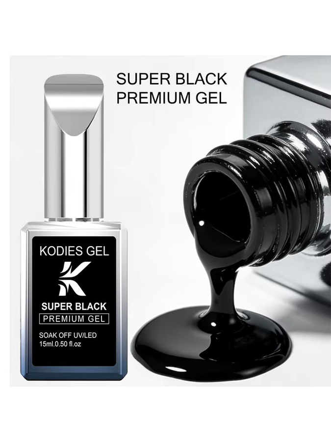 KODIES GEL Nagellack Super Black, Glänzend - Bild 7