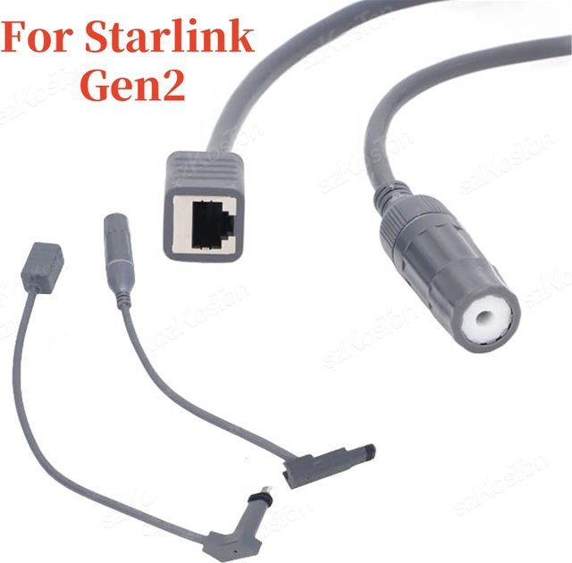 SZKOSTON Ethernet-Adapter-Verlängerungskabel für Starlink Gen2/V2, SPX auf RJ45, wasserdichtes LAN-Verlängerungskabel - Bild 1