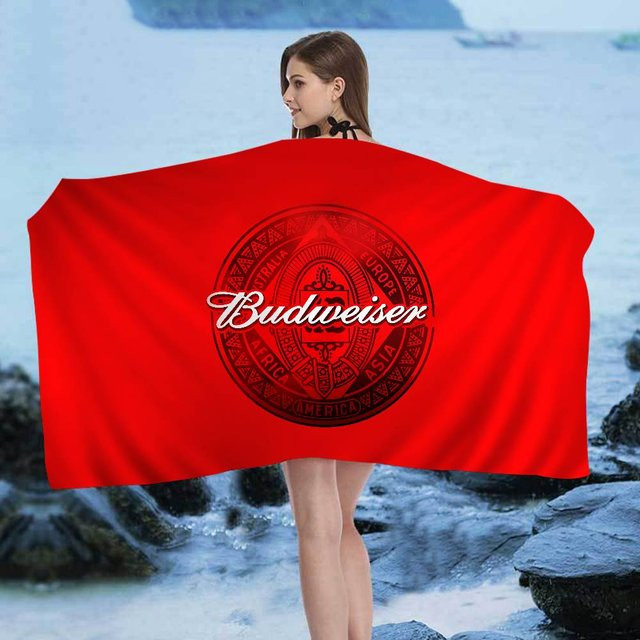 König des Bieres B-Budweiser Strandtuch aus Mikrofaser und Baumwolle, bunt, rot, B/B/H: 30 x 30 x 30 cm - Bild 1