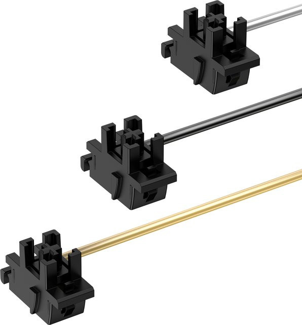 DUROCK Plate Mount Stabilisatoren V3 in Schwarz für 2U, 6,25U und 7U Tastaturen mit vorgeschnittenem Vorbau zur Minimierung von Wire Wobble - Bild 1