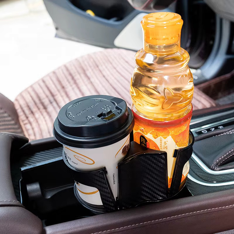 Zwei-Loch-Getränkehalter 2 in 1 für das Auto, verstellbarer Becherhalter und Expander in Schwarz - Bild 3