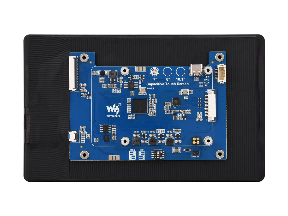 Waveshare 7 Zoll DSI kapazitives Touch-Display für Raspberry Pi 5, 1280x800 IPS mit gehärteter Glasscheibe, Schwarz - Bild 5