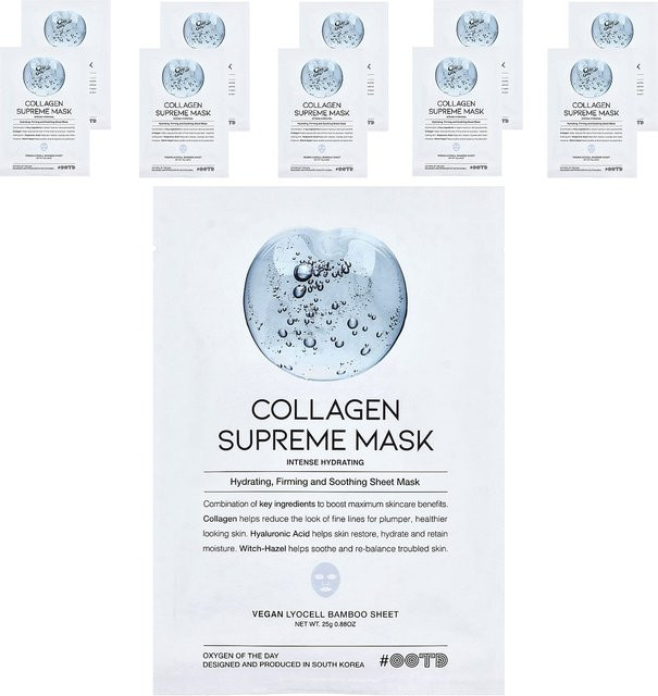 OOTD Collagen Supreme Beauty Maske, 10 Stück, 25g, mit Kollagen und Hyaluronsäure - Bild 1