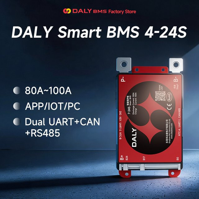 DALY Smart BMS für Li-Ion und LFP Batterien in Rot - Bild 1