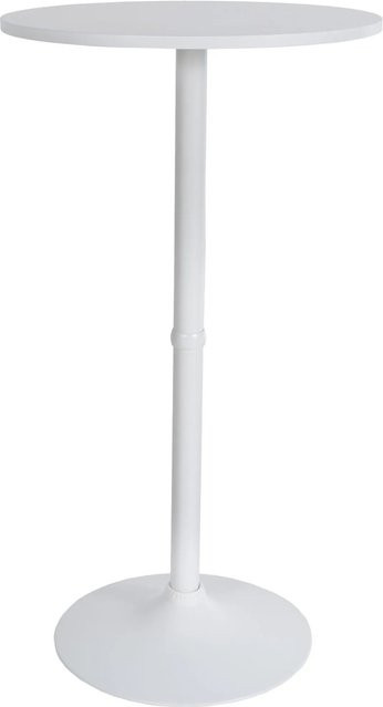 DELUKE Stehtisch Rund BERLI in Weiß mit Aluminiumgestell und Holzplatte, H: 108 cm, B/D: 60 x 60 cm - Bild 1